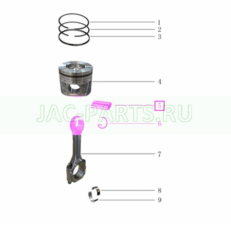 Палец поршневой HFC4DB2 JAC N25 N35 1004023FB