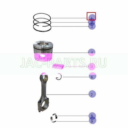 Кольцо компрессионное верхнее HFC4DB2 JAC N25 N35 1004025FB