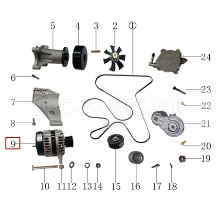 Генератор HFC4DB2 12V JAC N25 N35 1025100FD020