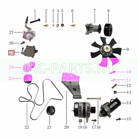 Насос вакуумный HFC4DB2 JAC N25 N35 1025500FD020