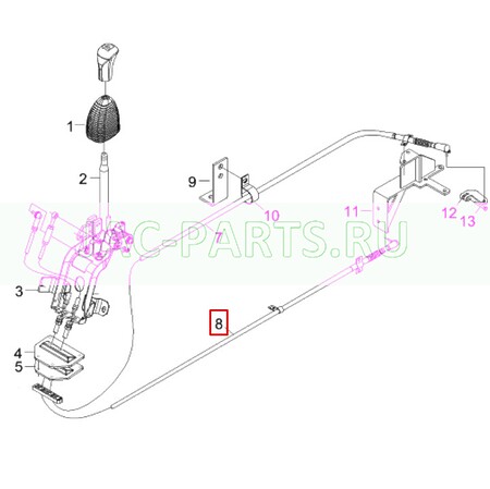 Трос выбора передач КПП JAC N200 1703040G1P10