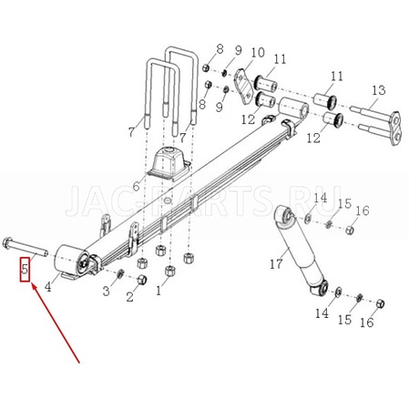 Палец задней рессоры JAC N25 N35 2912011W5000