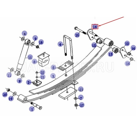 Серьга переднеи рессоры JAC N56 N75 N80 N90 2912030LE010