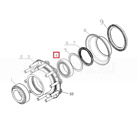 Подшипник задней ступицы наружный JAC N350 33022JR