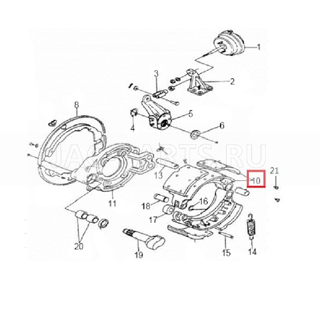 Колодка тормозная верхняя в сборе JAC N120 3501B247-085WBS 3501B247085WBS