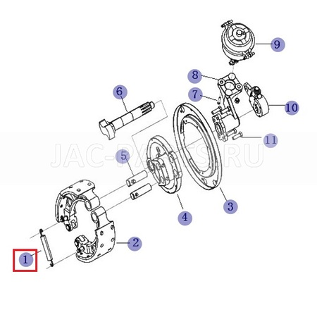 Пружина передних тормозных колодок JAC N120 N200 3501N-064 3501N064