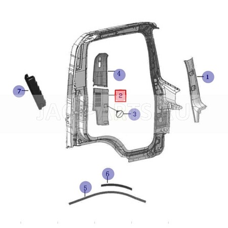 Обшивка внутренняя правая нижняя JAC N56 N75 N80 N90 N120 5402050LE032