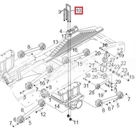 Стремянка задней рессоры JAC N350 55225-Y3B00-000Z 55225Y3B00000Z