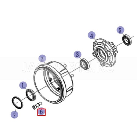 Шпилька колеса заднего левая JAC N75 9920200470-B 9920200470B