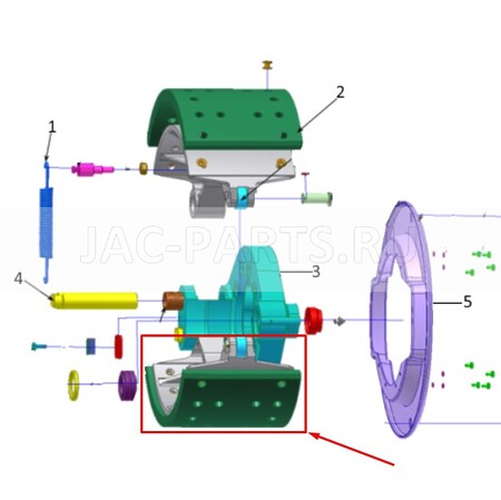 Колодка тормозная задняя нижняя в сборе JAC N200 AK35023804LJH