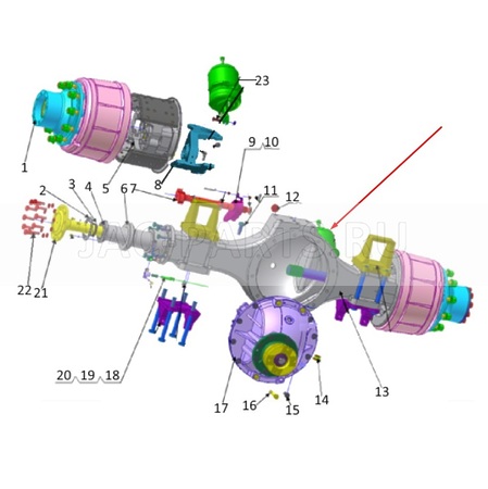 Энергоаккумулятор задний правый JAC N200 AK35190404L-C AK35190404LC