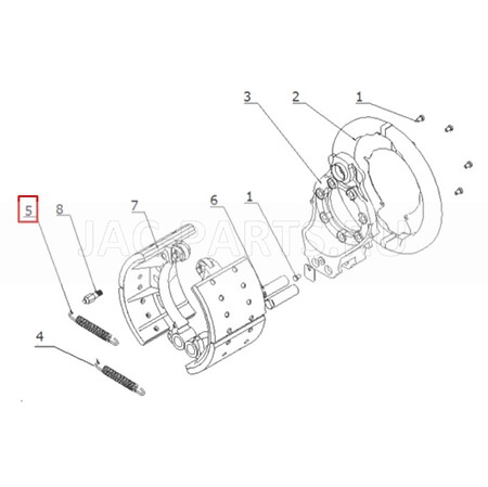 Пружина задних тормозных колодок верхняя JAC N350 HFF3502021CK1BZ