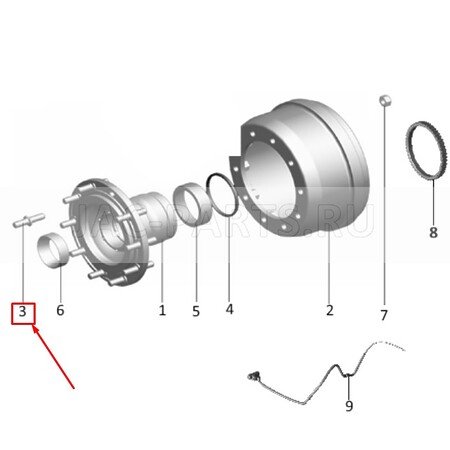 Шпилька колесная передняя JAC N200 SH3103052-ZA110 SH3103052ZA110