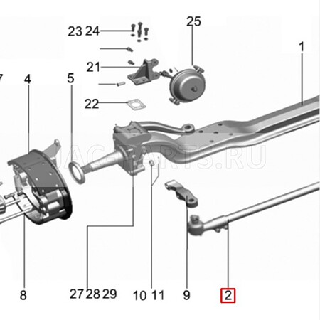 Тяга рулевая поперечная JAC N200 SH3303050-NA029 SH3303050NA029